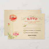 schöne Vintage Design Hochzeit rsvp (Vorne/Hinten)