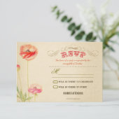 schöne Vintage Design Hochzeit rsvp Karte (Stehend Vorderseite)