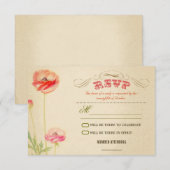 schöne Vintage Design Hochzeit rsvp Karte (Vorne/Hinten)