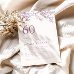 Schöne Vintage Dusty Rose 60. Geburtstag Einladung<br><div class="desc">Schöne Vintage Dusty Rose 60. Geburtstag Einladung Siehe Matching Kollektion in unserem Nest und Nest Store</div>