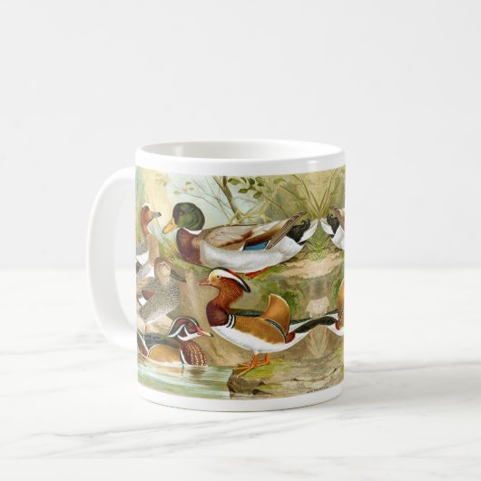 Schöne Vintage Enten Kaffeetasse (Vorderseite Links)