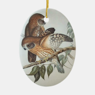 Schöne Vintage-Eule-Ornament Keramikornament