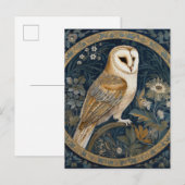 Schöne Vintage-Eule Postkarte (Vorne/Hinten)