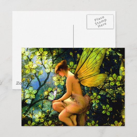 Schöne Vintage Fairy Postkarte (Vorne/Hinten)