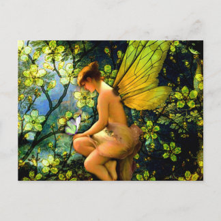 Schöne Vintage Fairy Postkarte