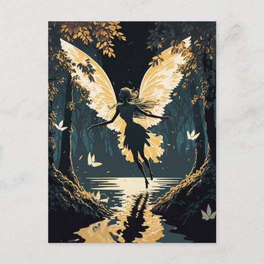 Schöne Vintage Fairy Postkarte (Vorderseite)