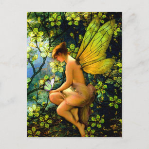 Schöne Vintage Fairy Postkarte
