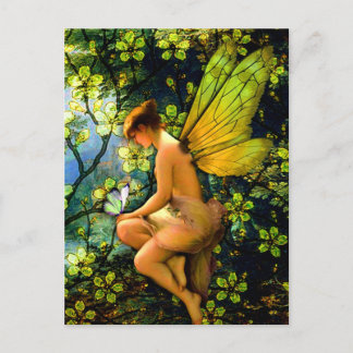 Schöne Vintage Fairy Postkarte