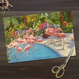 Schöne Vintage Flamingos in Florida Seidenpapier