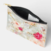Schöne Vintage florale Monogramm Zubehörtasche (Offen)