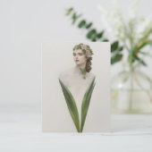 Schöne Vintage-Frau-Blumen-Postkarte Postkarte (Stehend Vorderseite)