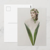 Schöne Vintage-Frau-Blumen-Postkarte Postkarte (Vorne/Hinten)