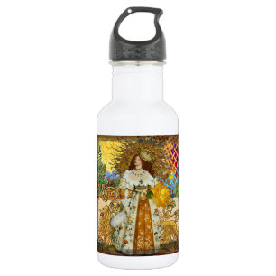 Schöne Vintage Frau Golden Sun Trinkflasche