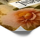 Schöne Vintage Frau in Blume Poster (Ecke)