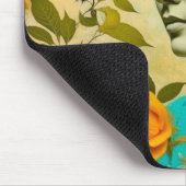 Schöne Vintage Frau mit Vogel und Blume Mousepad (Ecke)