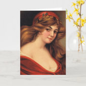 Schöne Vintage Frau, Muttertag Karte (Gelbe Blume)