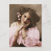 Schöne Vintage Frau Postkarte (Vorderseite)