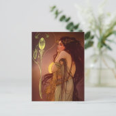 Schöne Vintage Frau Postkarte (Stehend Vorderseite)