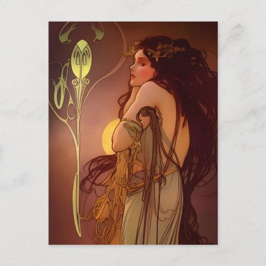 Schöne Vintage Frau Postkarte (Vorderseite)