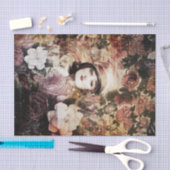 Schöne Vintage Frauen-Blume abstrakt Seidenpapier (Handwerk)