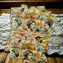 Schöne Vintage Frauen, Blume und Schmetterlinge