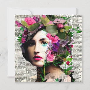 Schöne Vintage-Frauen-Papiercollage-Kunst