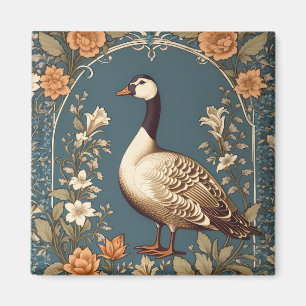 Schöne Vintage-Gans, inspiriert von William Morris Magnet