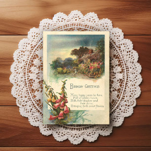 Schöne Vintage-Geburtstagsgrußkarte aus den frühen Postkarte