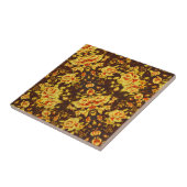 Schöne Vintage gelbe Blumen Fliese (Seite)