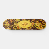 Schöne Vintage gelbe Blumen Monogram Skateboard (Horizontal)