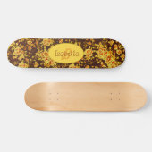 Schöne Vintage gelbe Blumen Monogram Skateboard (Horizontal)