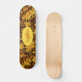 Schöne Vintage gelbe Blumen Monogram Skateboard (Vorderseite)