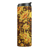 Schöne Vintage gelbe Blumen Monogram Thermosbecher (Nach links gedreht)