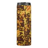 Schöne Vintage gelbe Blumen Monogram Thermosbecher (Rückseite)