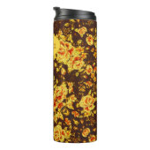 Schöne Vintage gelbe Blumen Monogram Thermosbecher (Nach rechts gedreht)