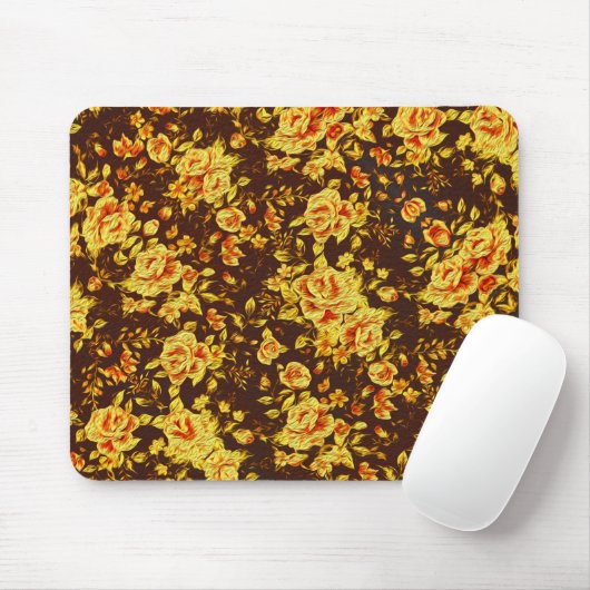 Schöne Vintage gelbe Blumen Mousepad (Mit Mouse)