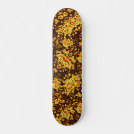 Schöne Vintage gelbe Blumen Skateboard
