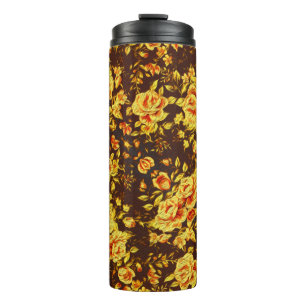 Schöne vintage gelbe Blumen Thermosbecher