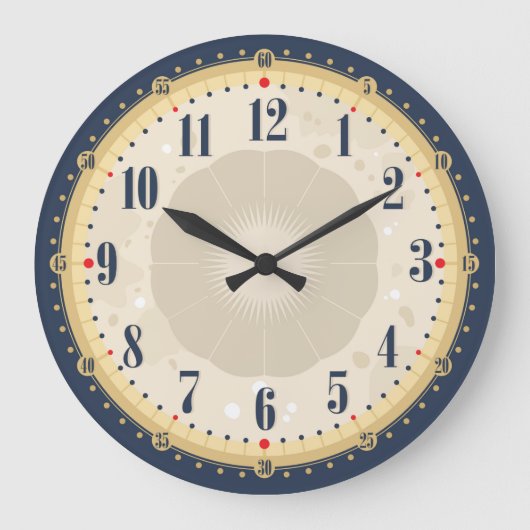 Schöne Vintage-Gesichtswanduhr Große Wanduhr (Vorderseite)