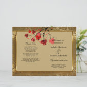 Schöne Vintage-Gold-Damaskus-Hochzeitsprogramm (Stehend Vorderseite)