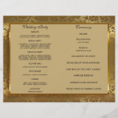 Schöne Vintage-Gold-Damaskus-Hochzeitsprogramm (Rückseite)