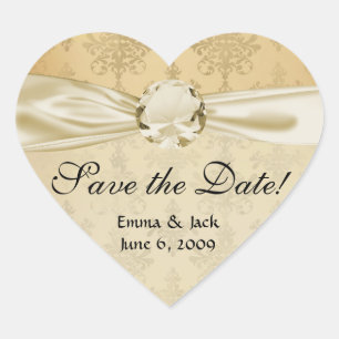 schöne, Vintage Goldklee Herz-Aufkleber