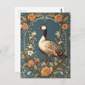 Schöne Vintage Goose William Morris Inspiriert Postkarte (Vorne/Hinten)