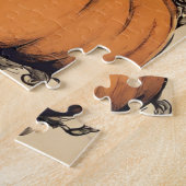 Schöne Vintage Halloween-Hexe mit Schwarzer Katze Puzzle (Seite)