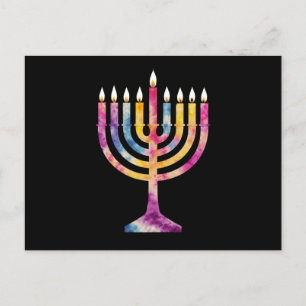 Schöne Vintage Hanukkah Menorah Happy Hanukkah Postkarte