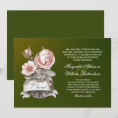 schöne Vintage Hochzeitsfeier Einladung (Vorne/Hinten)