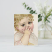 Schöne Vintage Illustration des Babys Postkarte (Stehend Vorderseite)