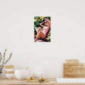 Schöne, vintage-inspirierte Frau Poster (Küche)