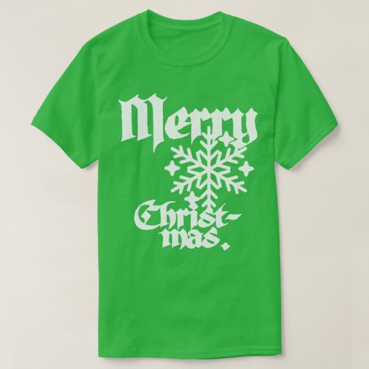Schöne Vintage Inspirierte Kalligrafie Merry Chris T-Shirt (Design vorne)