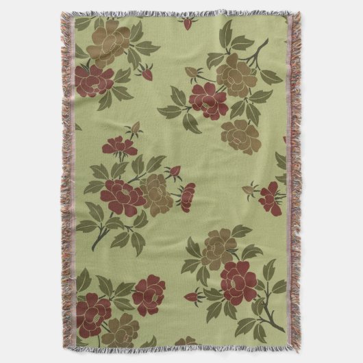 Schöne Vintage japanische Blüte Decke (Vorderseite Vertikal)